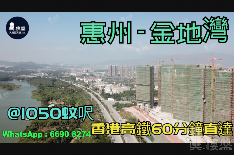 金地湾-惠州|首期3万(减)|@1050蚊呎|香港高铁60分钟直达|香港银行按揭(实景航拍)