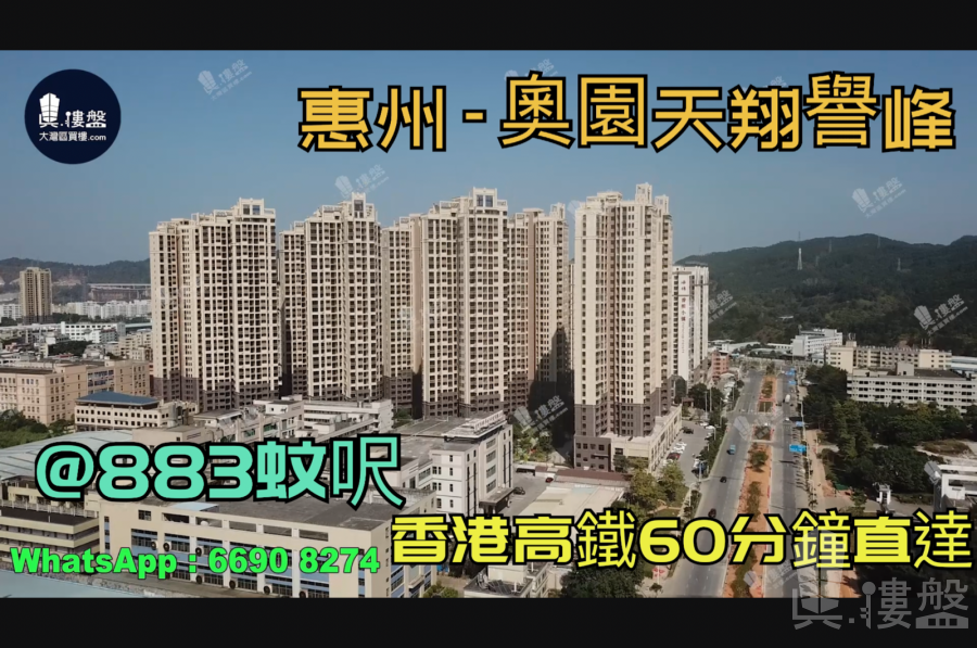 惠州奥园天翔誉峰|首期5万(减)|香港高铁60分钟直达，香港银行按揭，最新价单